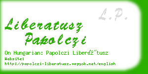 liberatusz papolczi business card